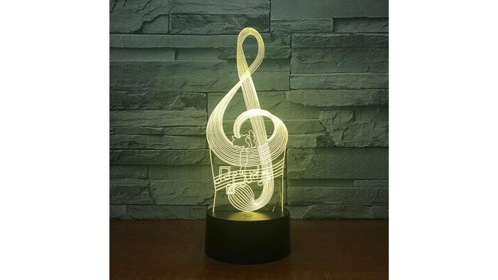 3d music note lamp