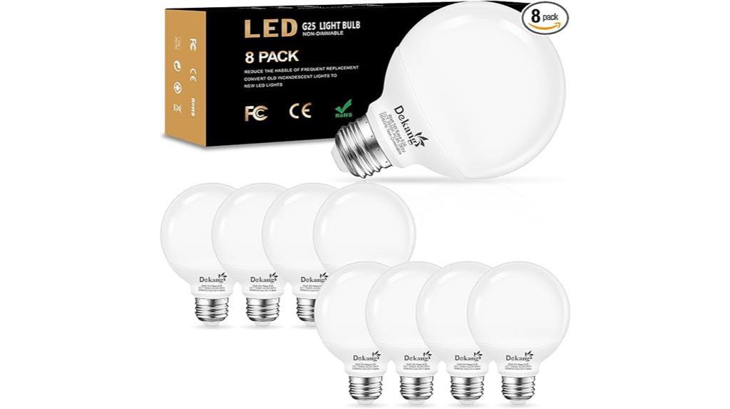 8 pack led globe bulbs