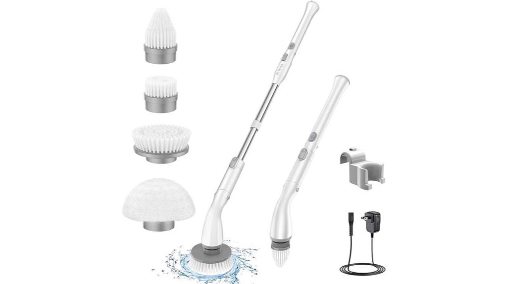 electric spin scrubber with 4 brush heads