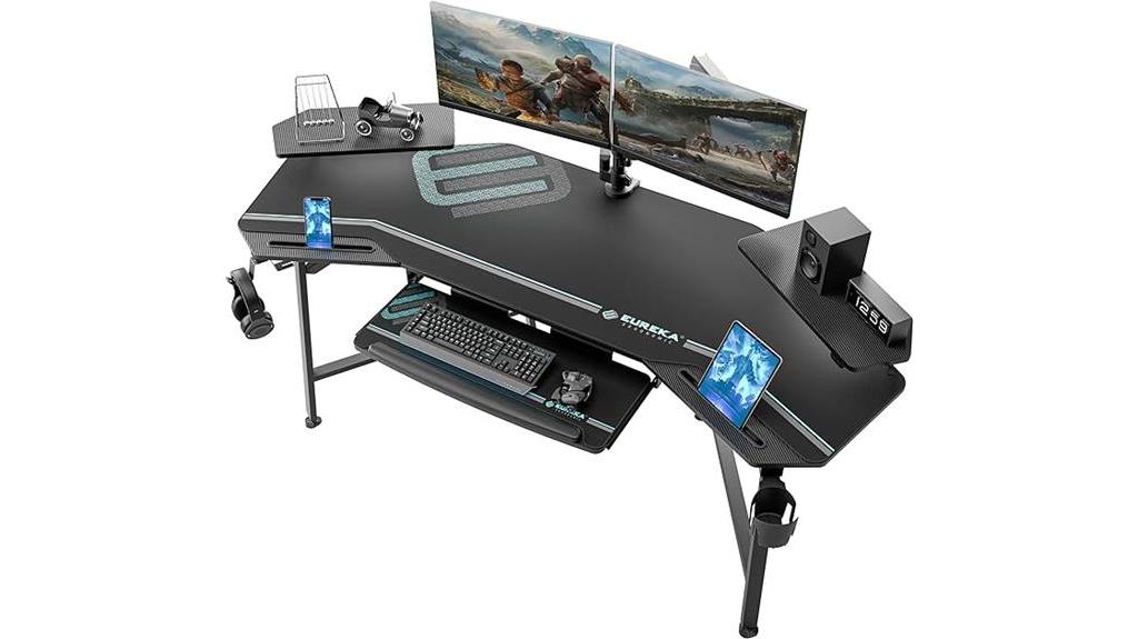 ergonomic gaming desk illumination