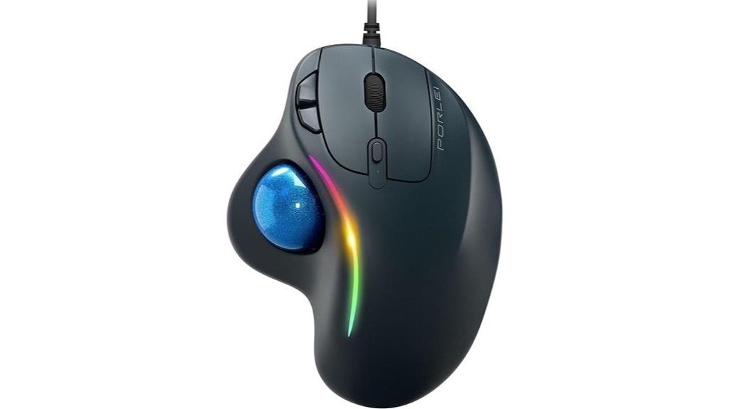 ergonomic wired trackball mouse