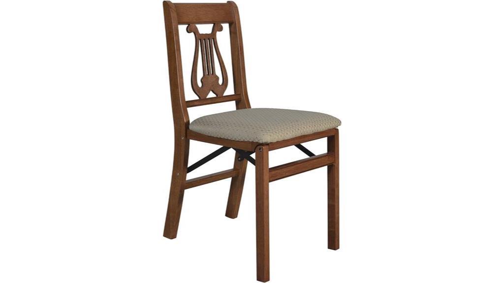 folding chairs with cherry finish