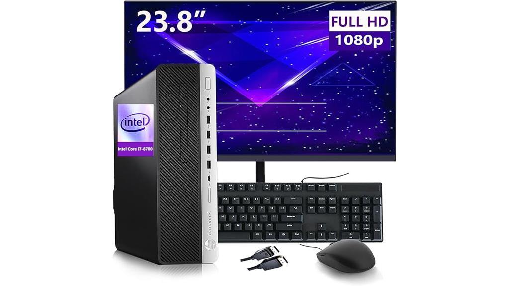 high performance desktop with monitor