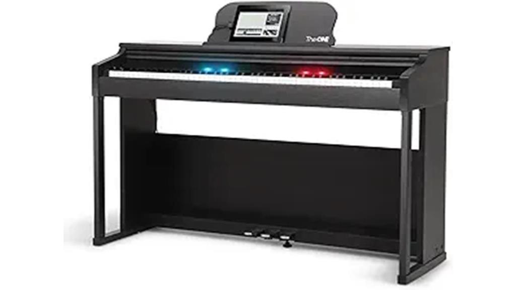 illuminated digital piano keyboard
