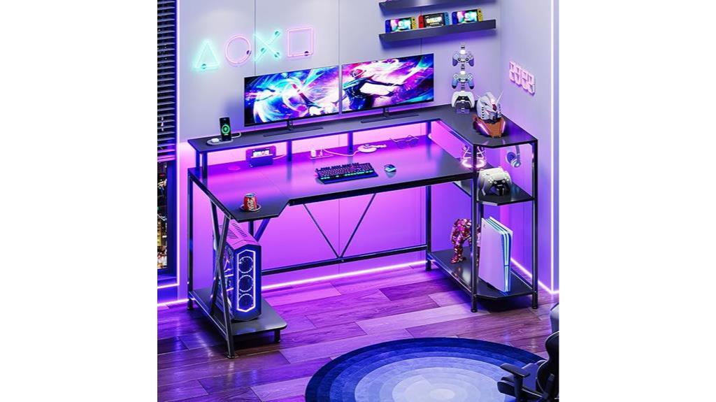 led lit gaming desk