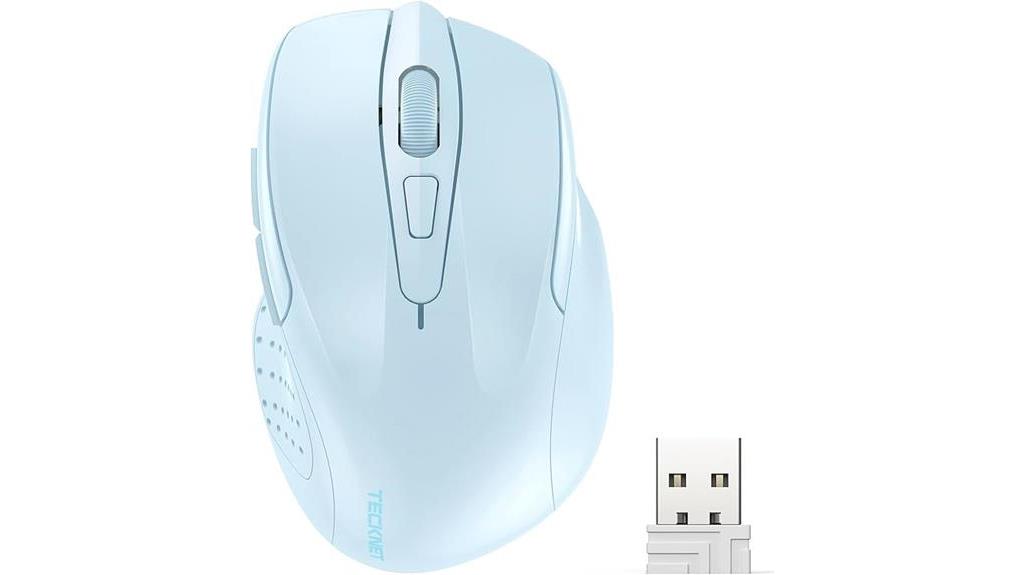 light blue wireless mouse