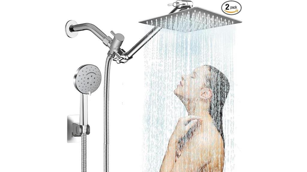 luxurious stainless steel shower