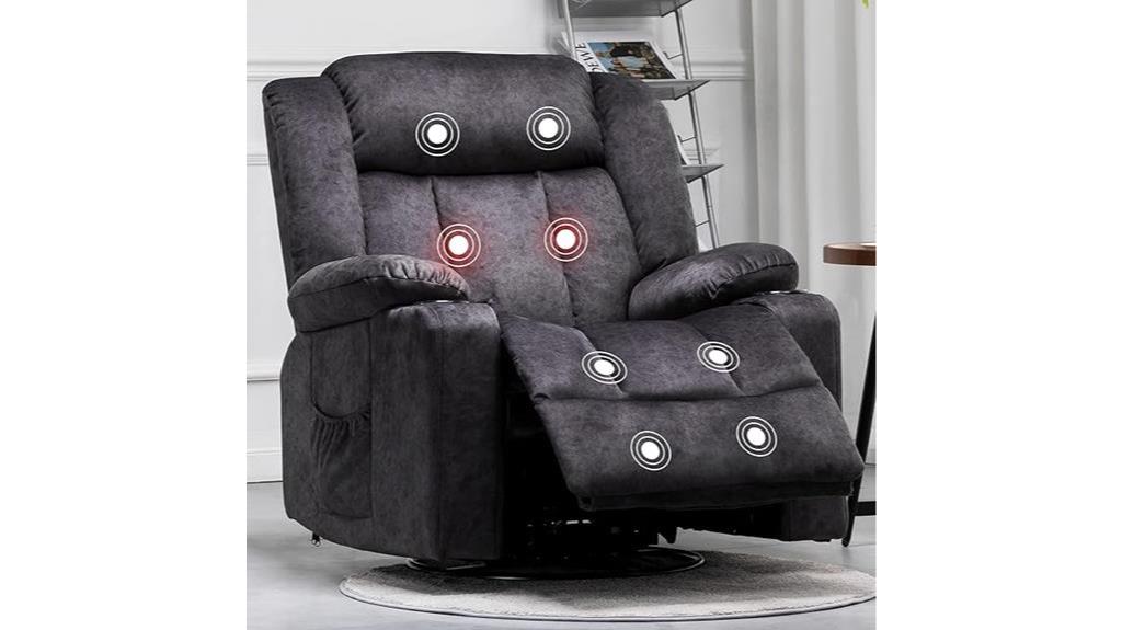 massage recliner chair with heat and swivel