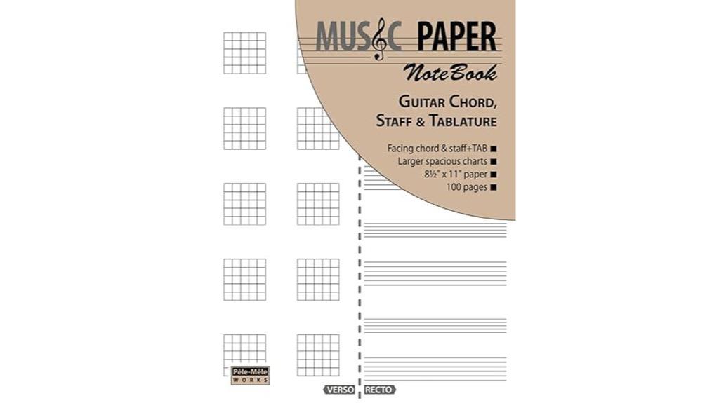 music notebook for guitar