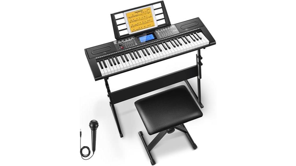 musical keyboard with accessories