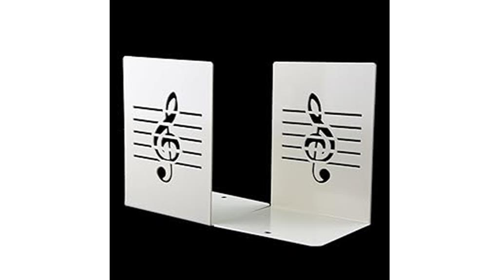 musical metal bookends stand
