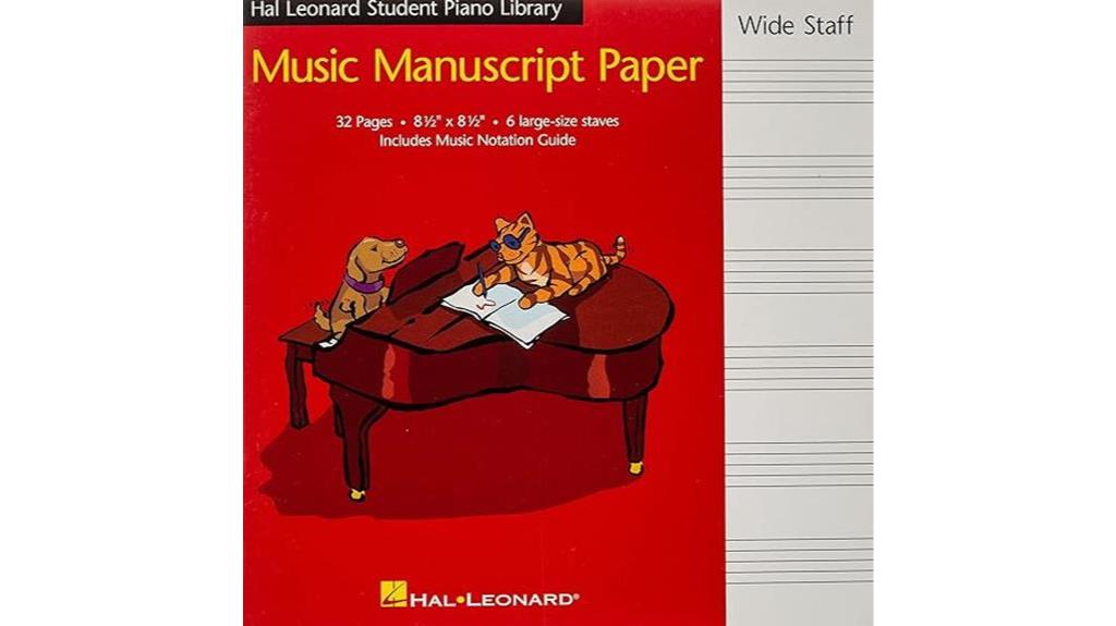 piano manuscript paper wide staff