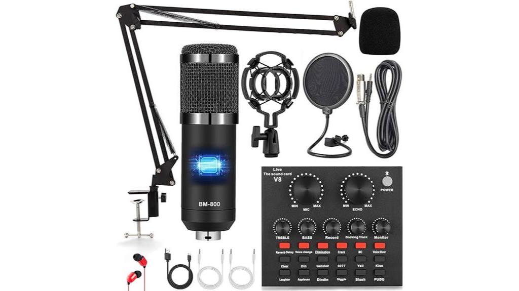 podcast equipment bundle featuring bm 800 condenser microphone