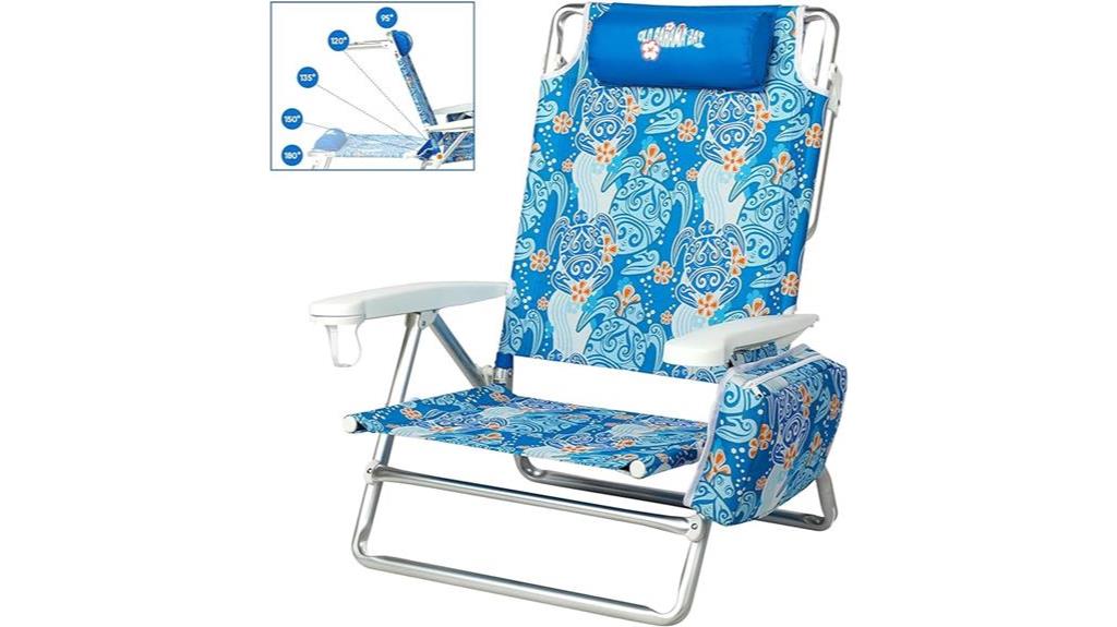 portable blue beach chair