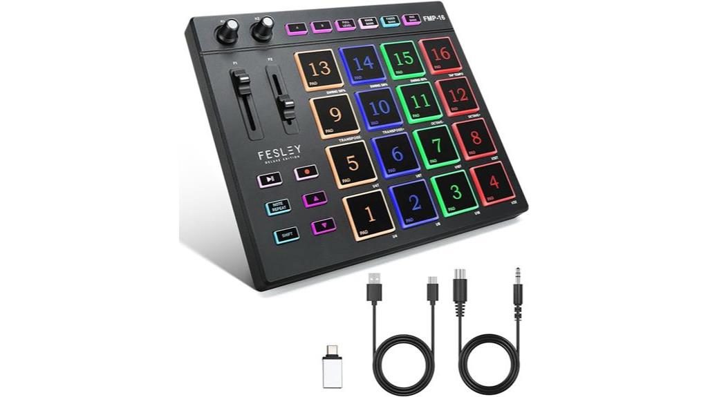 professional midi controller with 16 pads