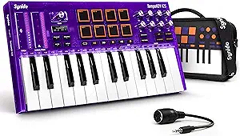 purple midi keyboard package