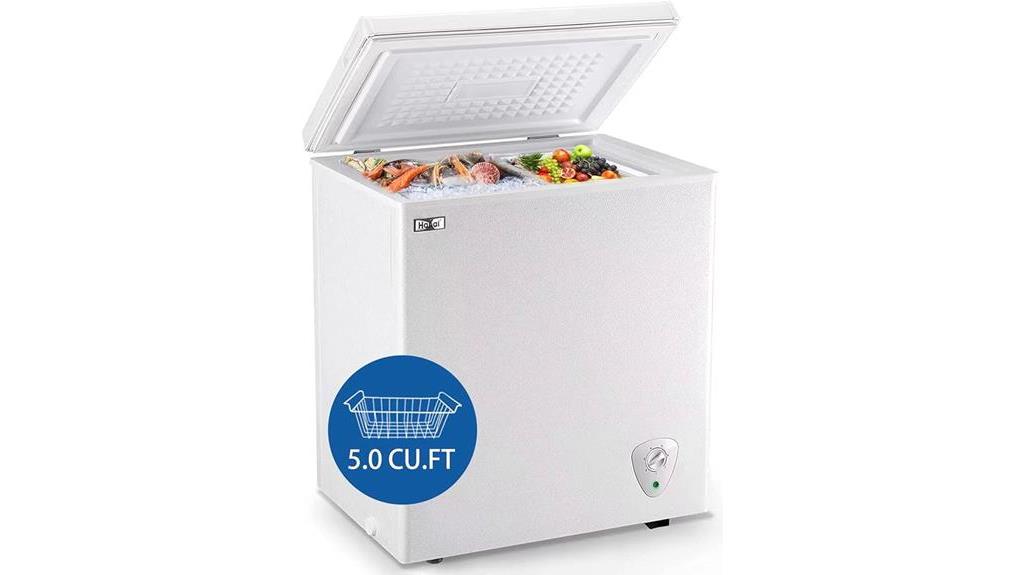 spacious chest freezer storage