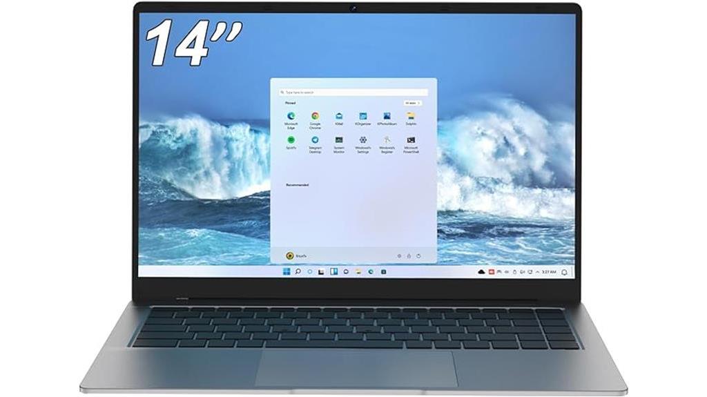 windows laptop with 14 inch display