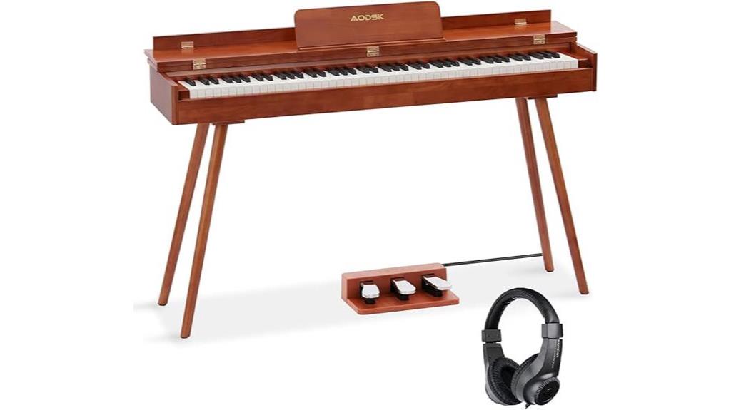 wooden digital piano features