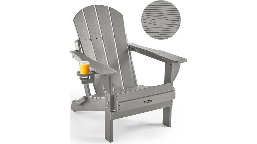 grey folding adirondack chair