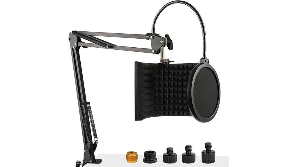 microphone isolation shield setup