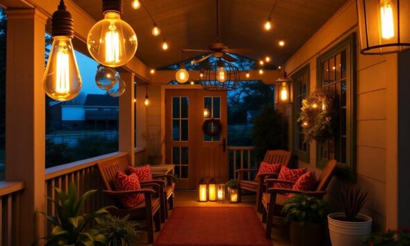 stylish and safe porch illumination