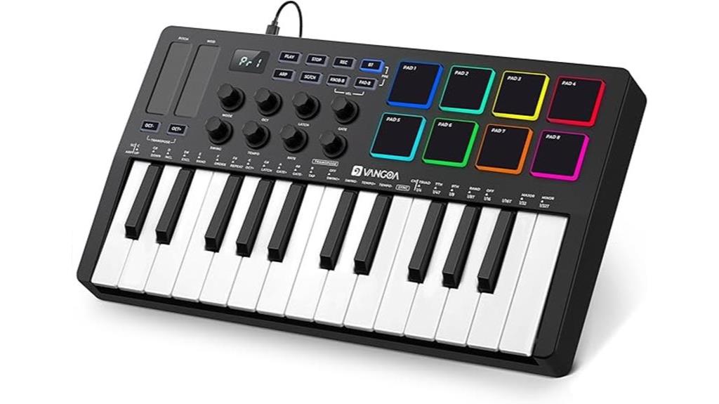 vangoa 25 key midi controller