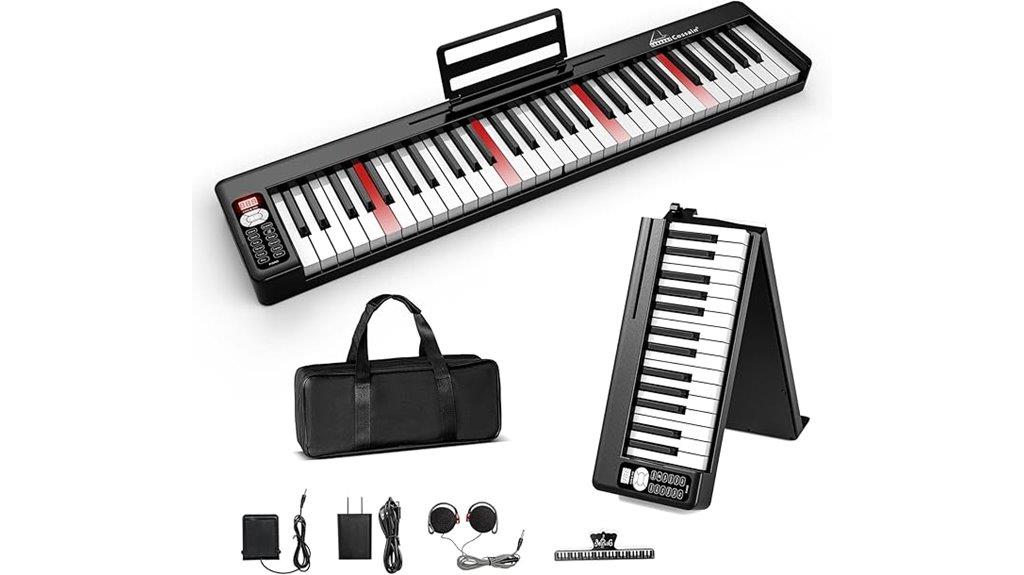 61 key folding digital piano