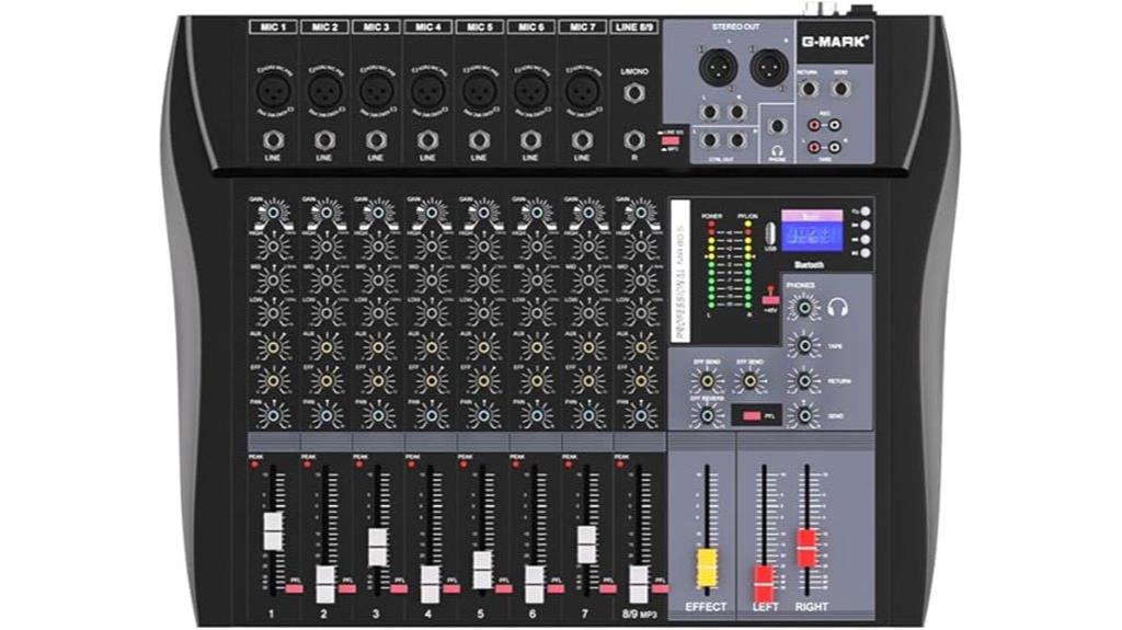 eight channel bluetooth mixer