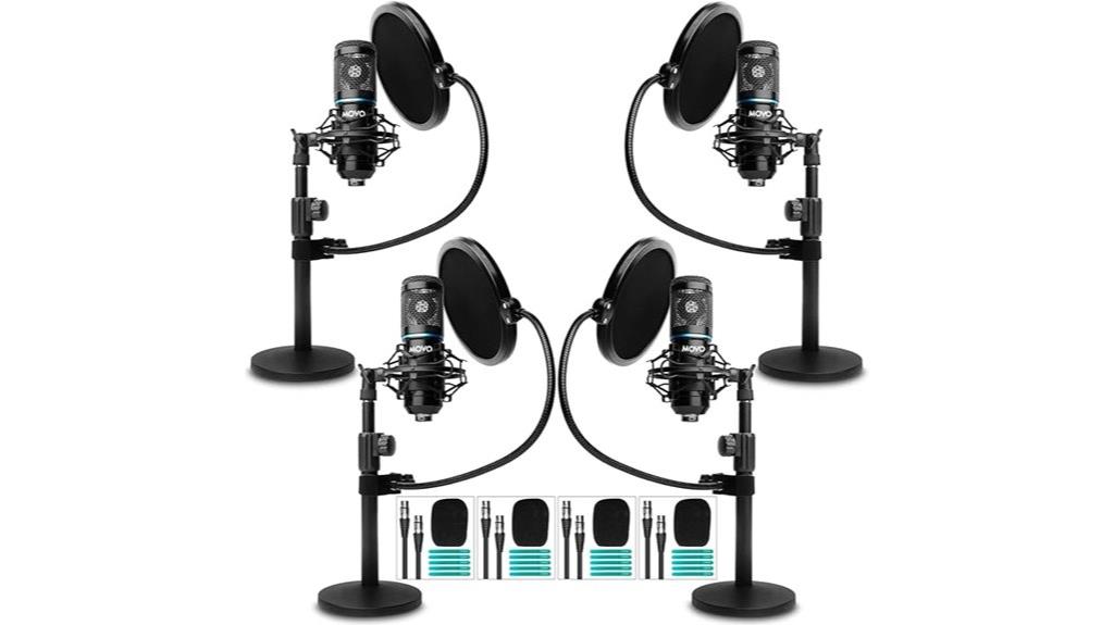 four microphones podcast bundle