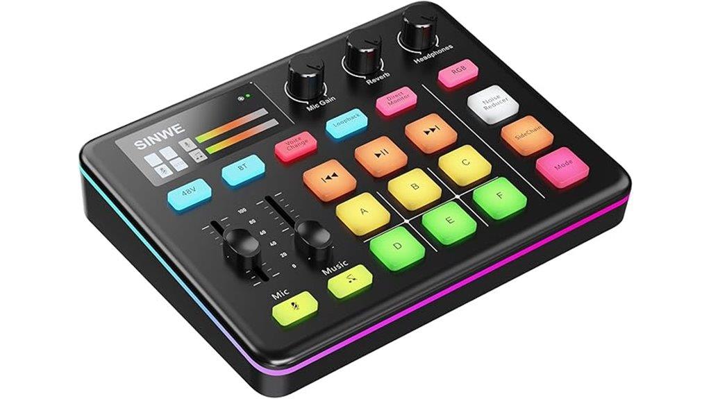 gaming audio mixer with rgb