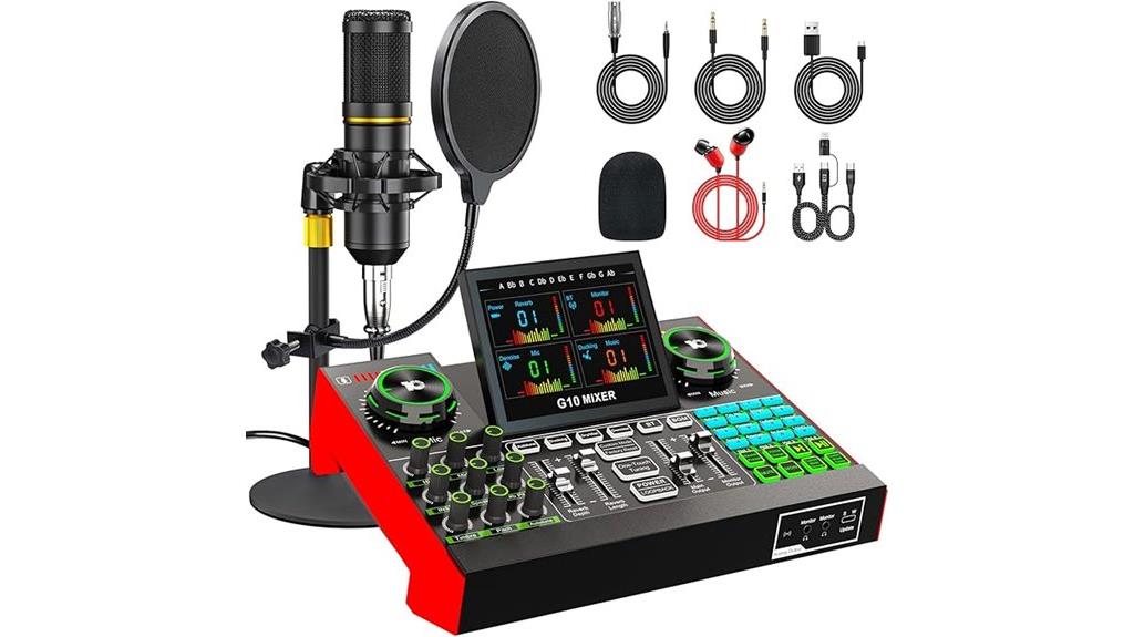 podcast mic with mixer