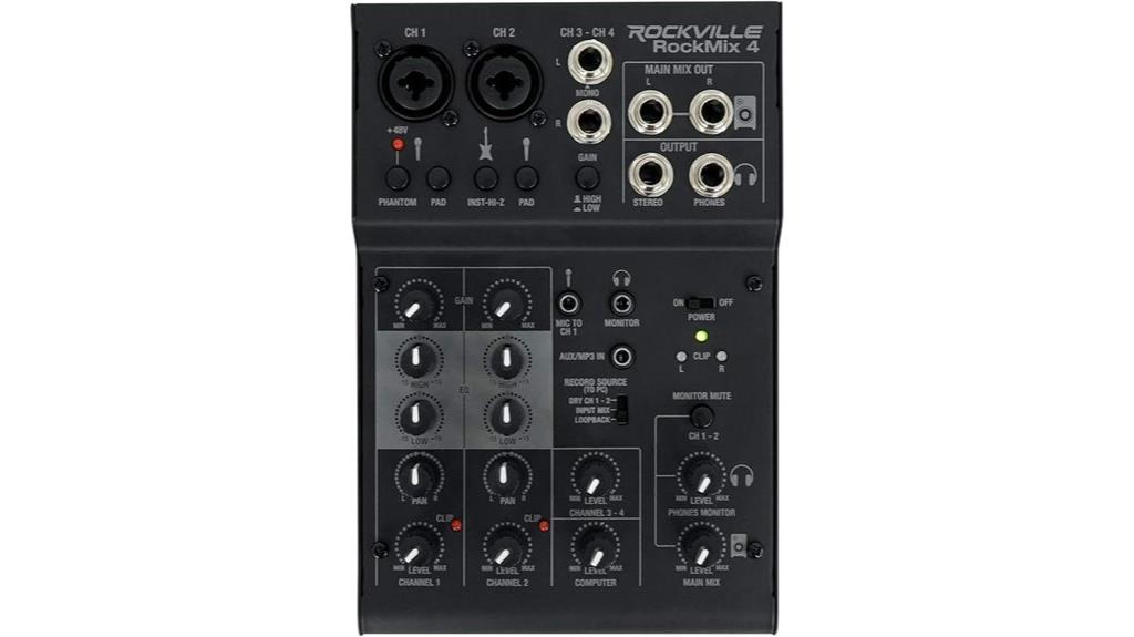 rockville 4 channel usb mixer