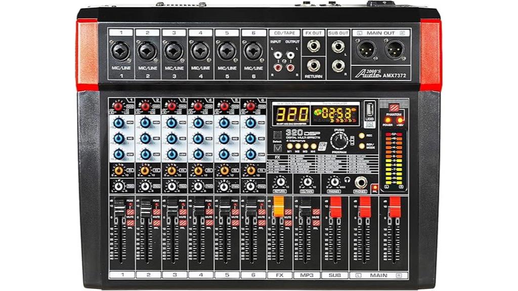 six channel audio mixer