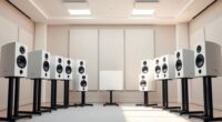 top white studio monitors