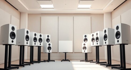 top white studio monitors