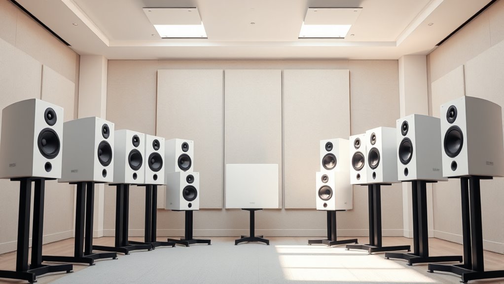 top white studio monitors
