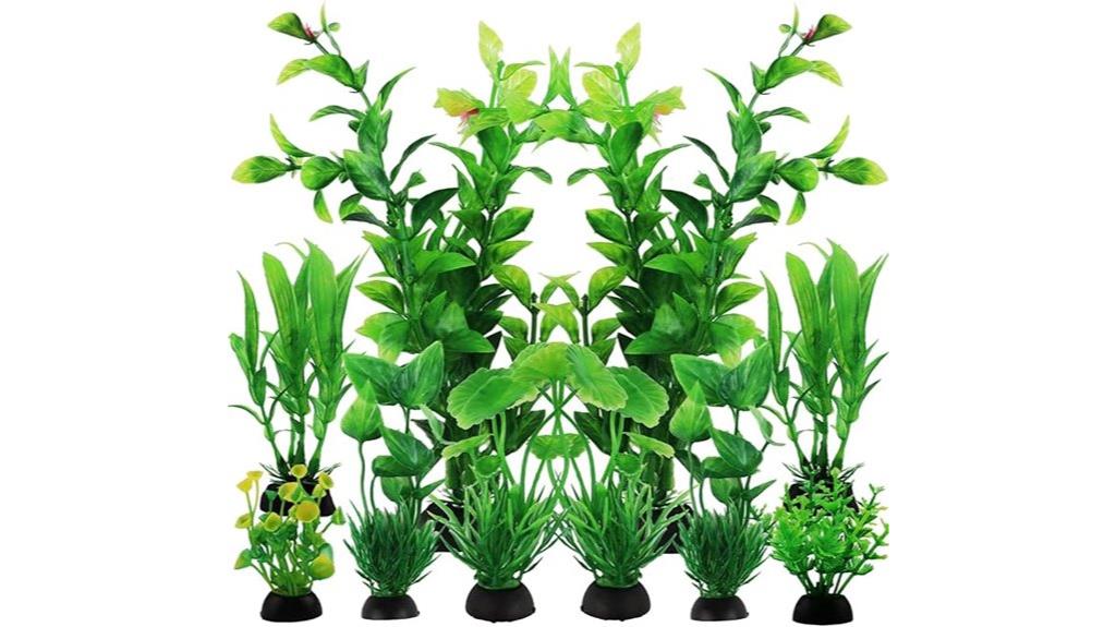10pcs green plastic aquarium plants