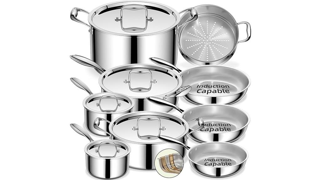 14 piece stainless cookware