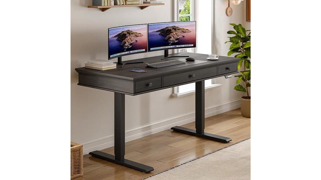 adjustable desk with storage