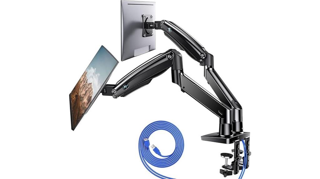 adjustable dual monitor mount