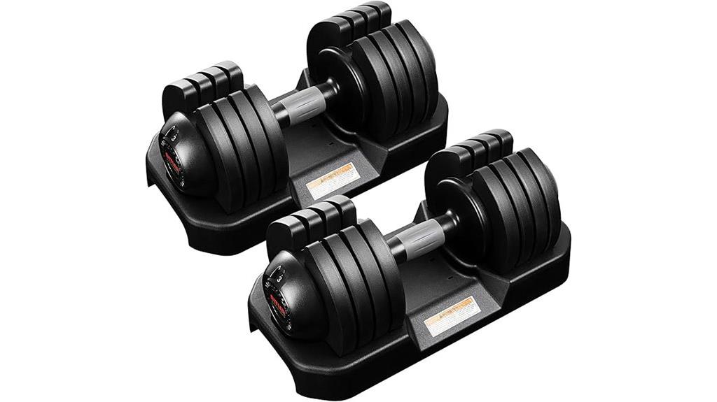 adjustable rubber coated dumbbell