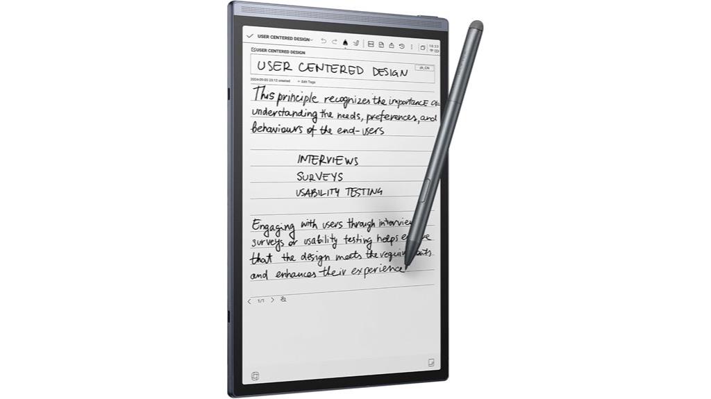 ai note taking 8 2 inch