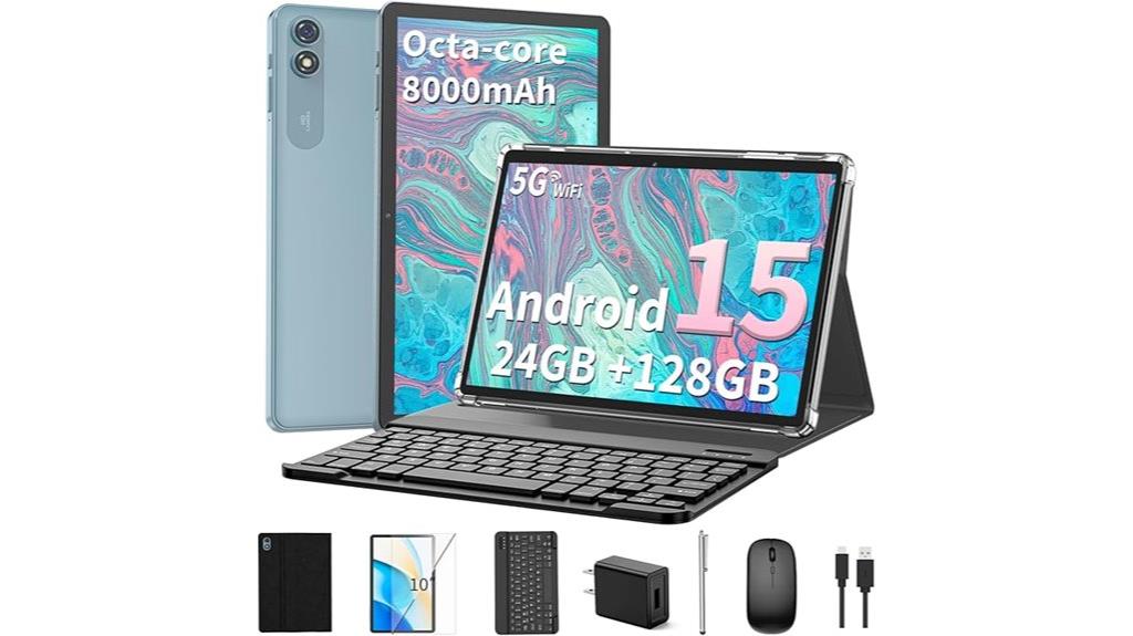 android 15 tablet with accessories