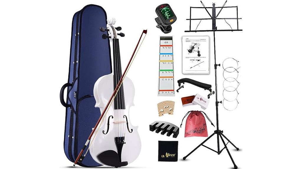beginner white violin kit