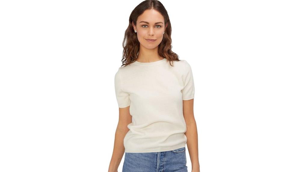 cashmere women s short sleeve sweater