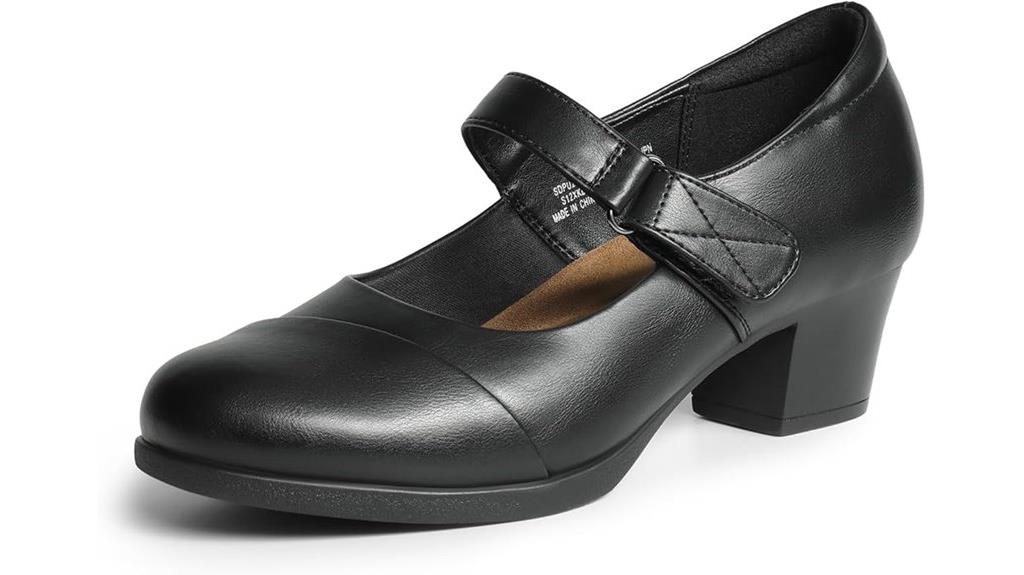 chunky low heel mary janes