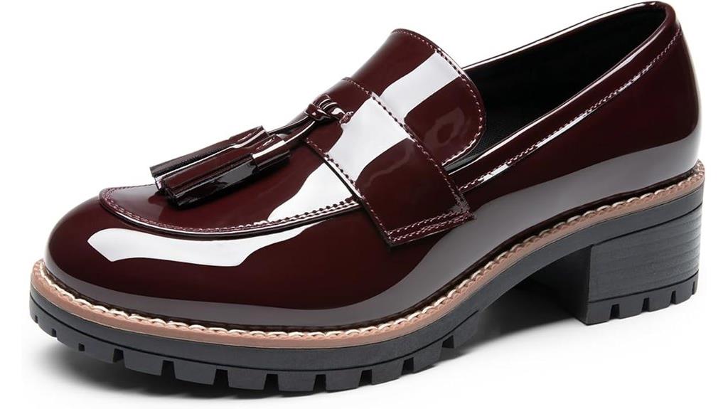 chunky lug sole loafers