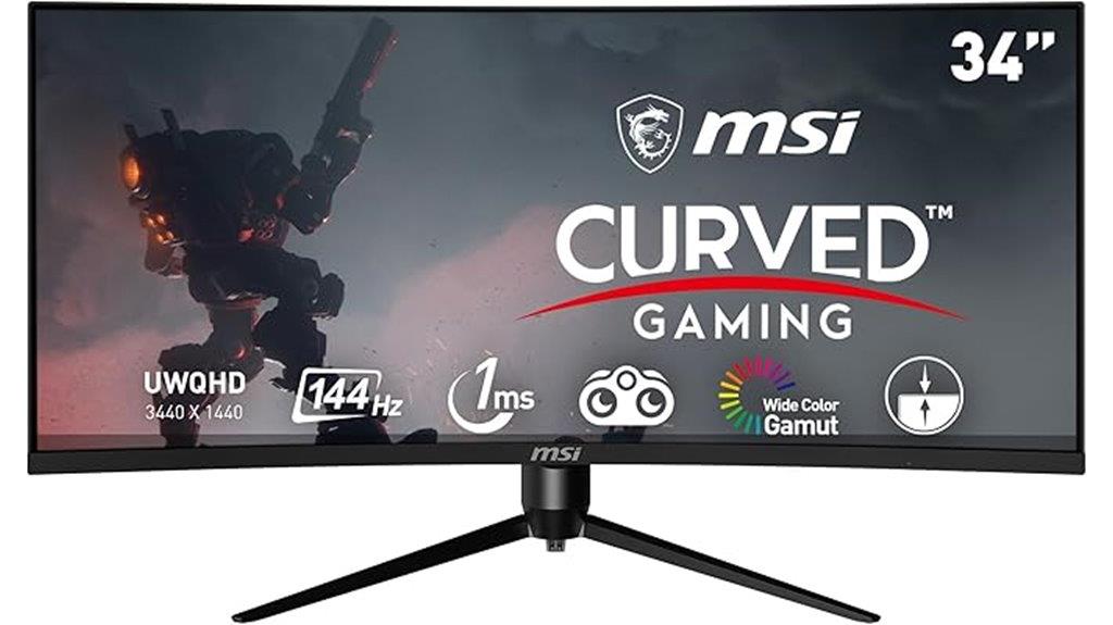 curved gaming monitor display