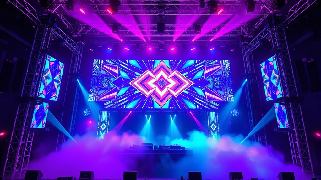electronic music stage setups